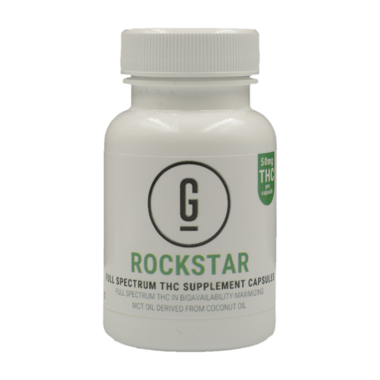 GRASS – THC Capsules – Rockstar – 50mg | BC Weed Edible Canada