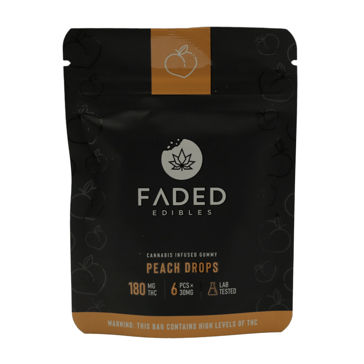 Faded Edibles – Peach Drops – 180mg | BC Weed Edible Canada