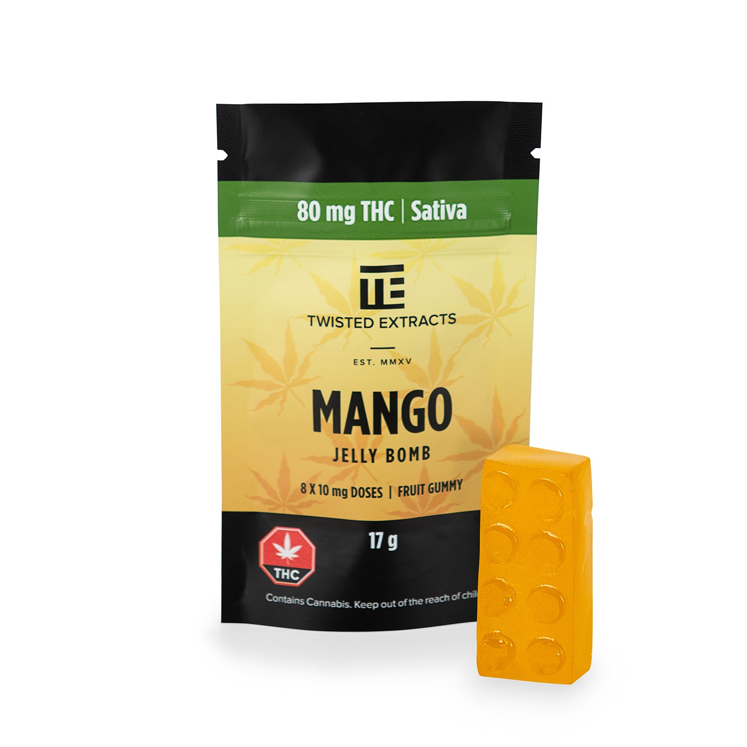 Twisted Extracts- Mango Jelly bomb – SATIVA – 80MG THC | BC Weed Edible Canada Twisted Extracts- Mango Jelly bomb – SATIVA – 80MG THC | BC Weed Edible Canada