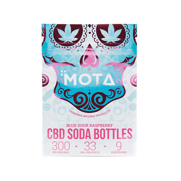 Mota – CBD Soda Bottles – Blue Sour Raspberry – 300mg CBD | BC Weed Edible Canada