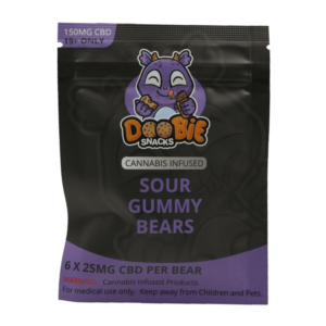 Doobie Snacks – CBD Sour Gummy Bears – 150mg CBD | BC Weed Edible Canada