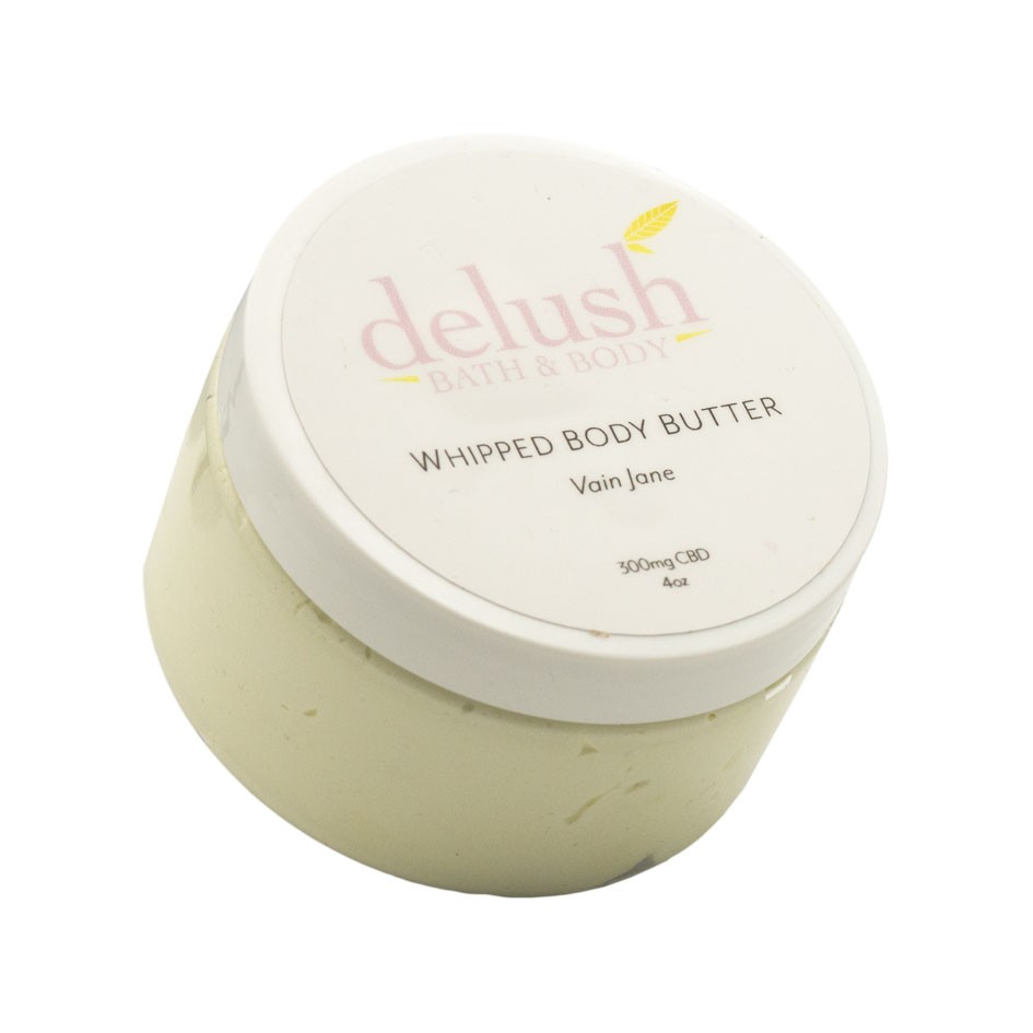 Delush Bath and Body – Whipped Body Butter – Vain Jane 300mg CBD | BC Weed Edible Canada Delush Bath and Body – Whipped Body Butter – Vain Jane 300mg CBD | BC Weed Edible Canada