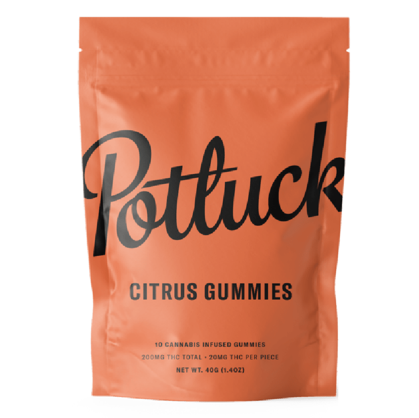 Potluck Extracts – Citrus Gummies – 200mg THC | BC Weed Edible Canada