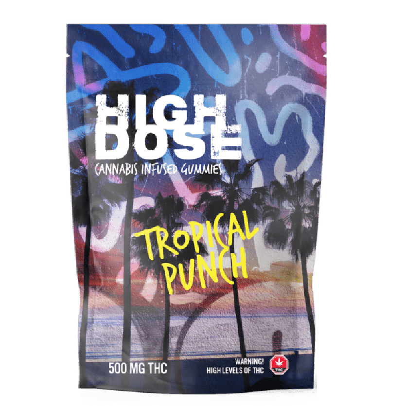 High Dose – edibles Infused Gummies – Tropical Punch – 500mg/1000mg | BC Weed Edible Canada